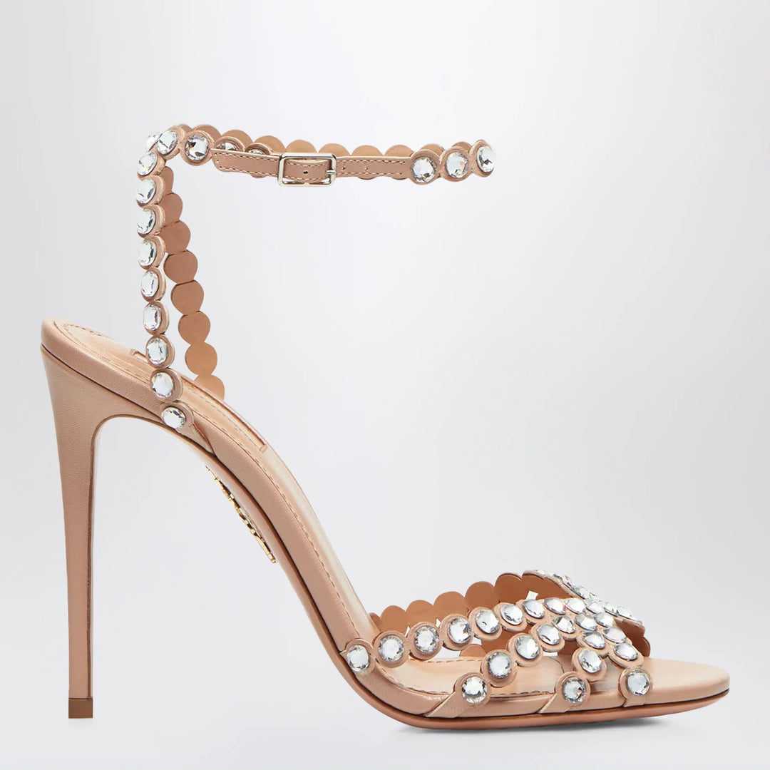 Aquazzura - Tequila Sandal crystal nappa sandals in Daisy yellow