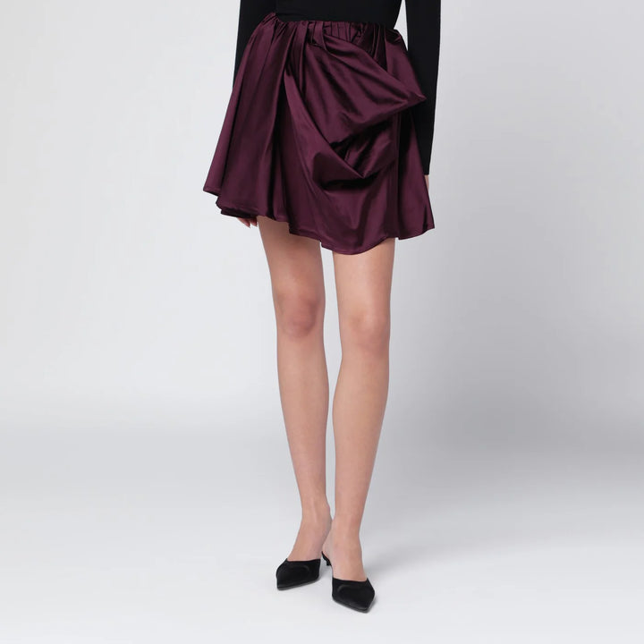 GANNI - Mauve draped mini skirt