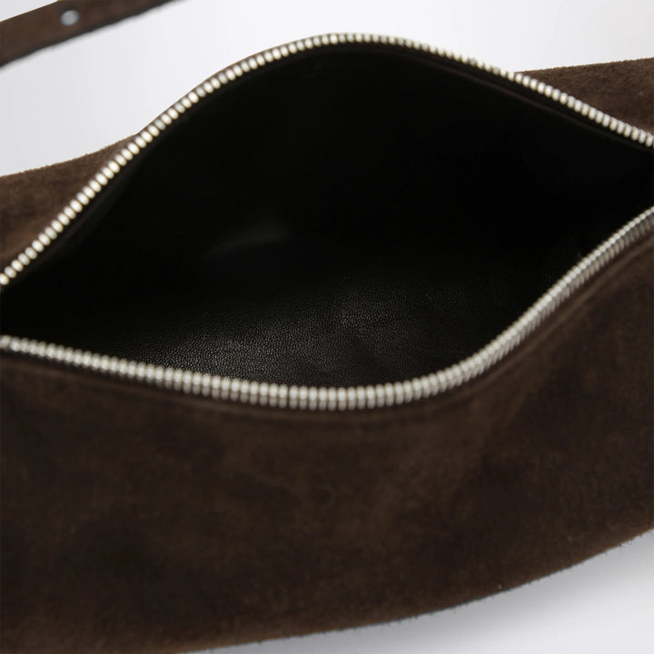 The Row - 90s suede leather shoulder bag in mocha