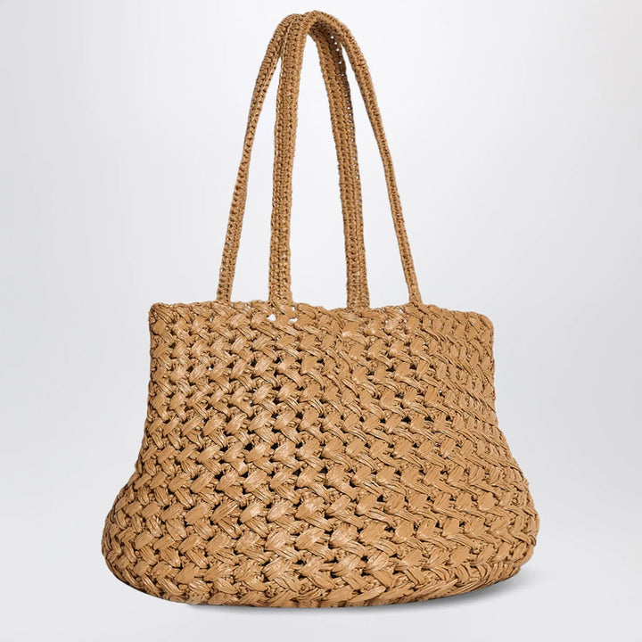 The Row - Estelle Two tote bag in woven raffia in Tea color