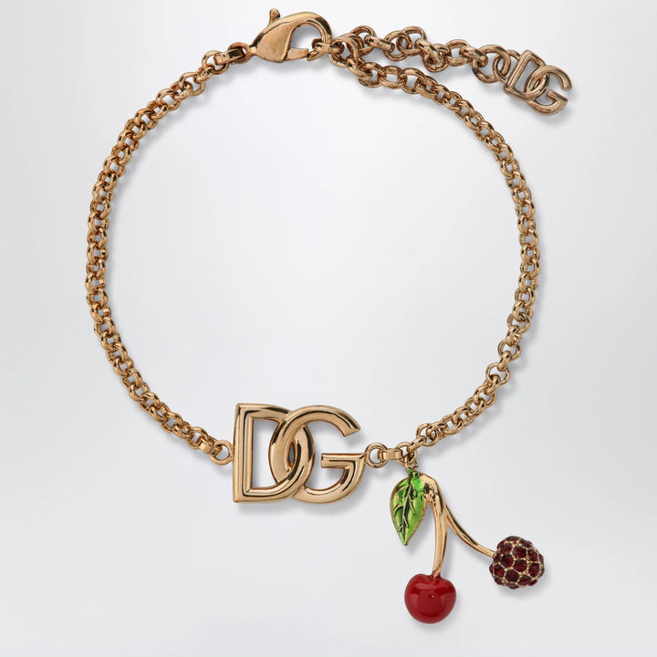 Dolce&amp;Gabbana - Chain bracelet with logo charm in brass, gold