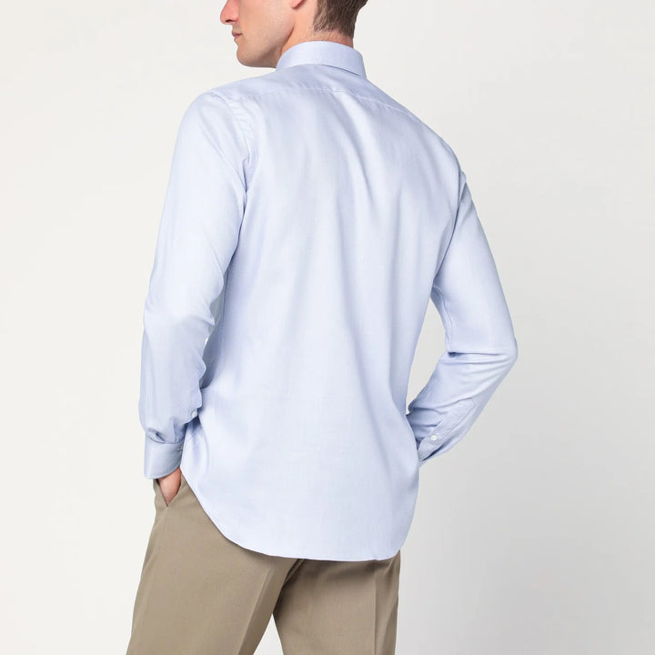 XACUS - Light blue Travel cotton shirt