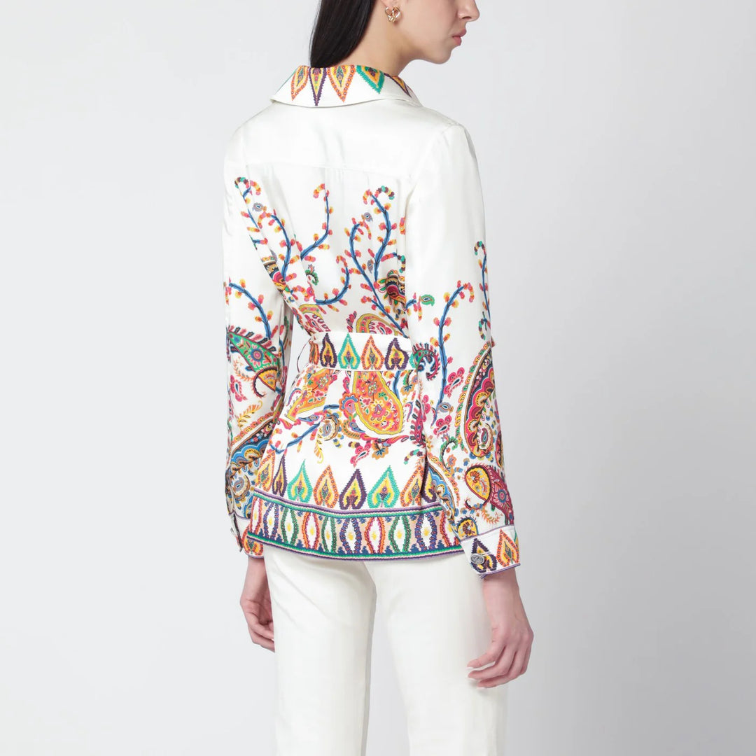 ETRO - Paisley-print belted shirt jacket