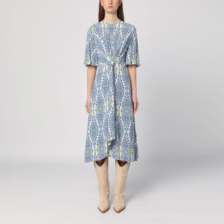 ETRO - Flared midi dress with multi-coloured print