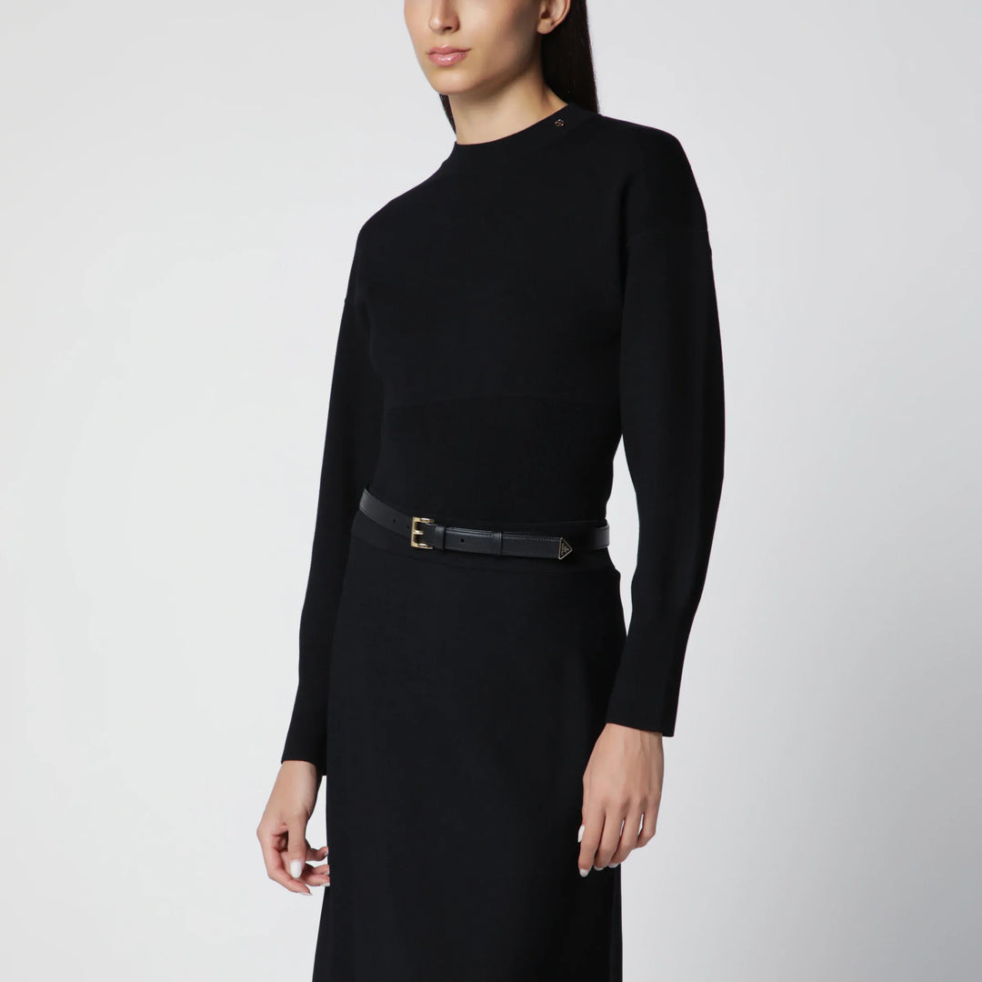 ANINE BING - Black viscose-blend knit sweater Brand XS