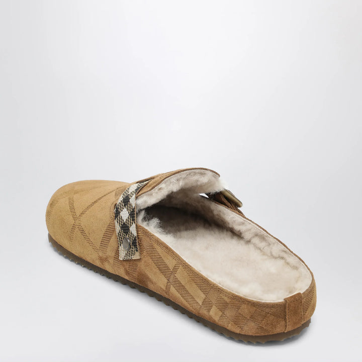 Burberry - Urchin clog in shearling Check jute Brand Apparel &amp; Accessories