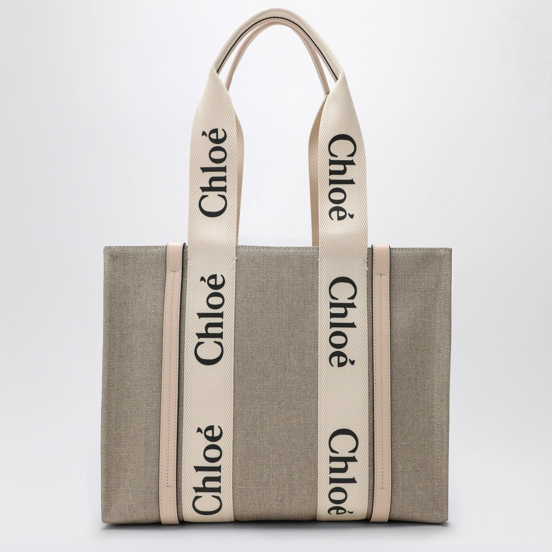 Apparel &amp; Accessories TU Chloé - Medium Woody tote bag in beige canvas Brand