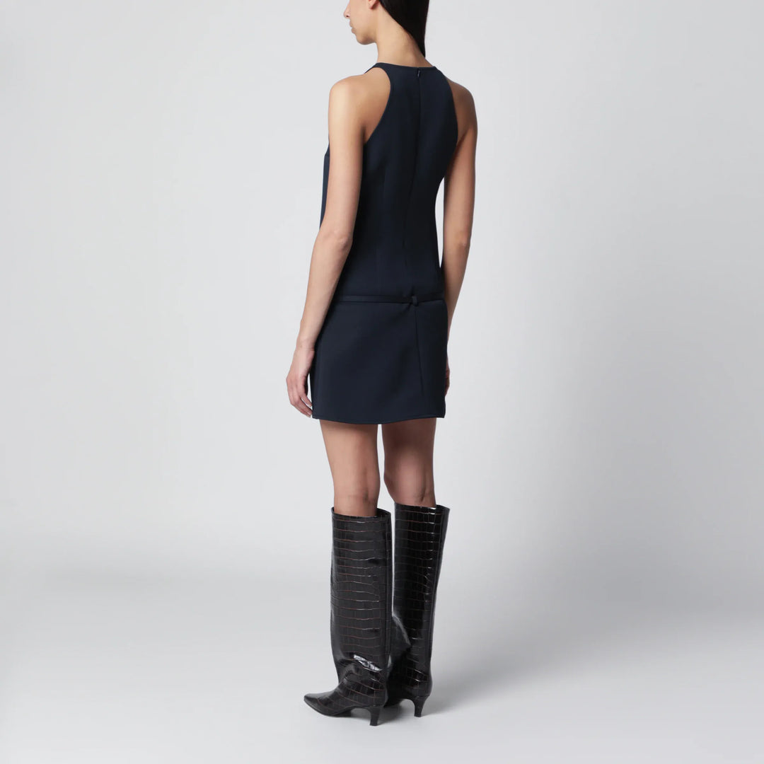 Courrèges - Sleeveless A-line twill mini dress with belt in navy Brand Apparel &amp; Accessories > Clothing Accessories > Belts 36  FR