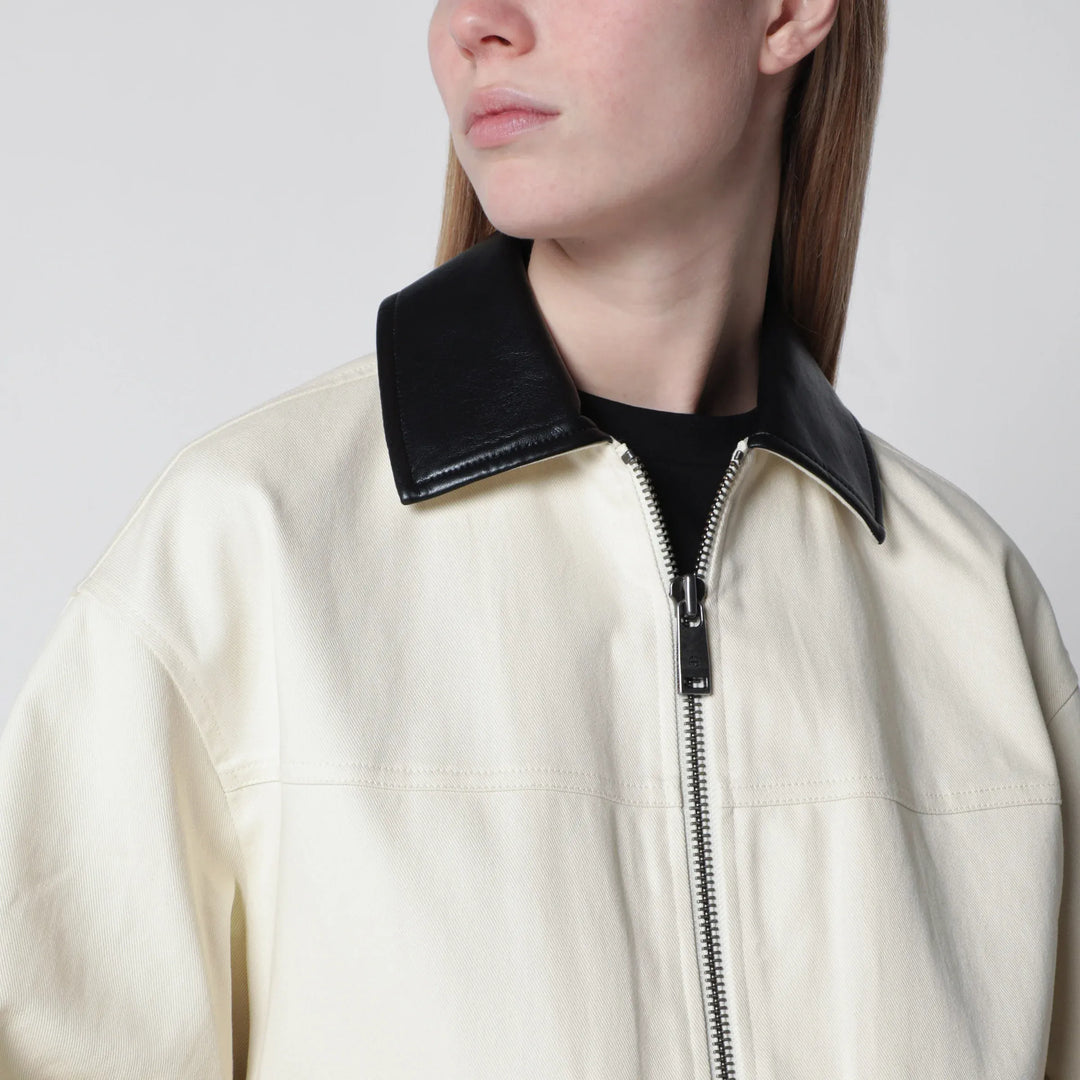 ANINE BING - Holden zip jacket in cotton, white Brand Apparel &amp; Accessories > Clothing > Outerwear > Coats &amp; Jackets