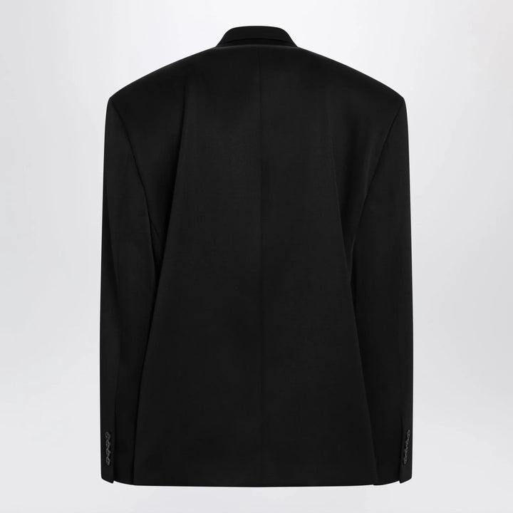 Balenciaga - Double-breasted oversized wool blazer in black Brand Apparel &amp; Accessories > Clothing > Outerwear > Coats &amp; Jackets