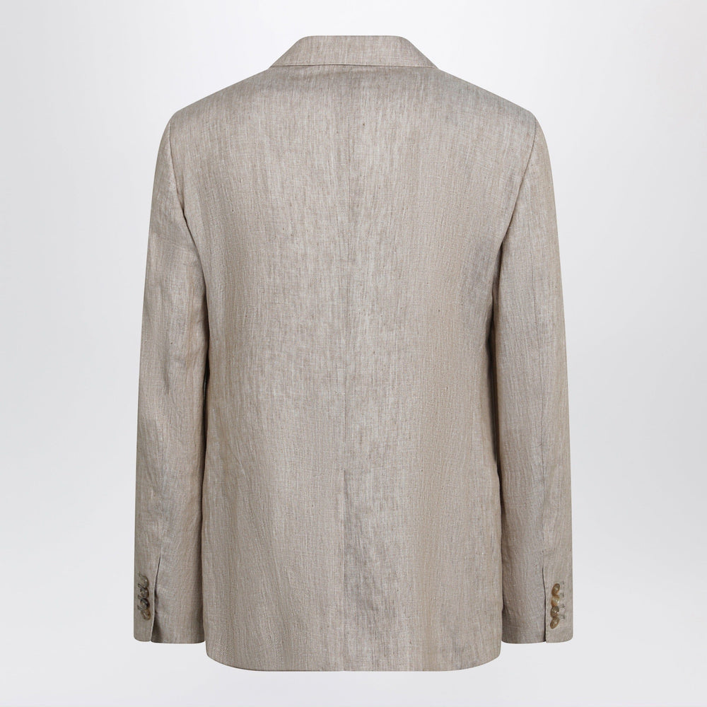 Dolce&Gabbana - Taormina single-breasted linen jacket in melange beige/white Brand Apparel & Accessories > Clothing > Outerwear > Coats & Jackets