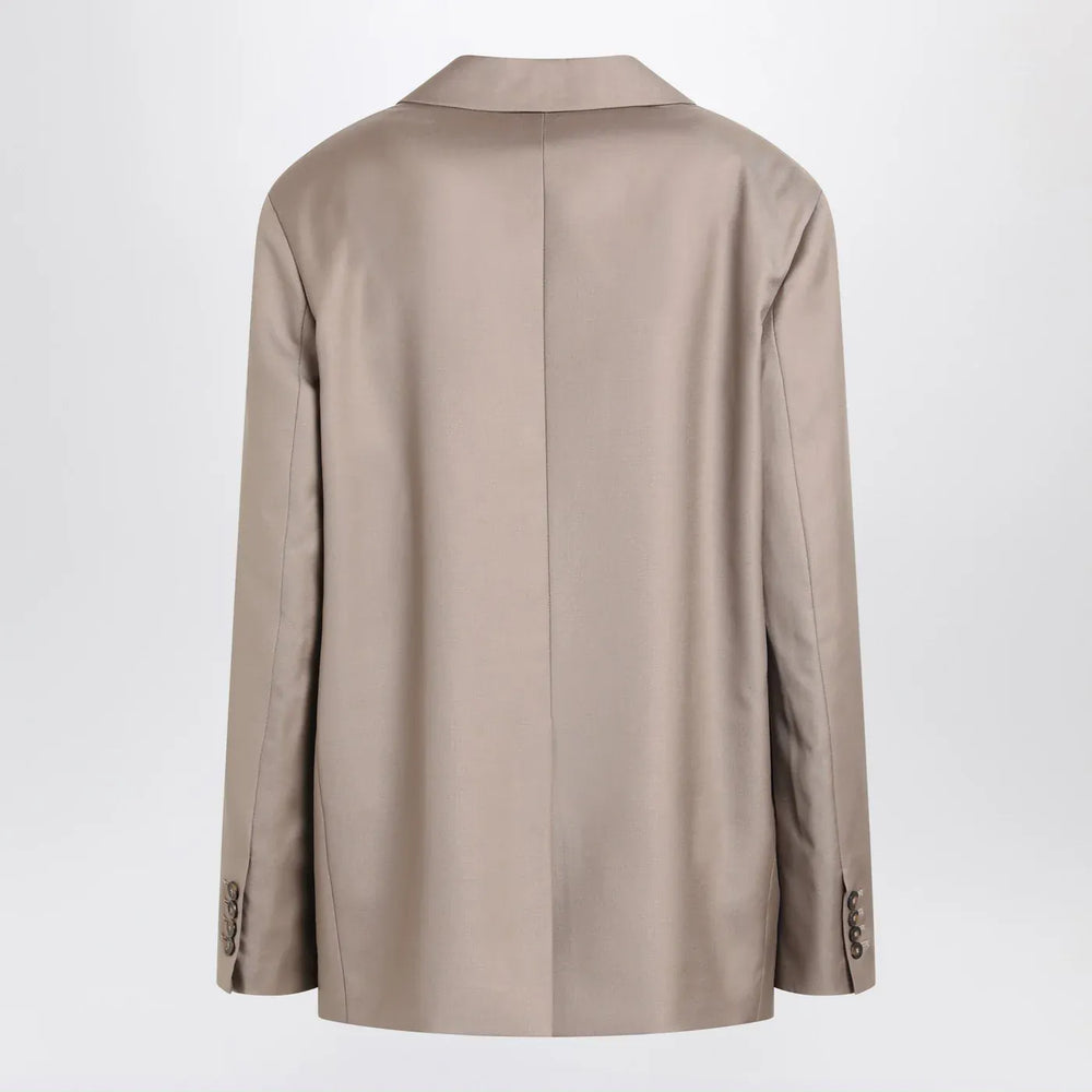 LouLou De Saison - Double-breasted wool jacket in taupe color Brand Apparel & Accessories > Clothing > Outerwear > Coats & Jackets 38  FR