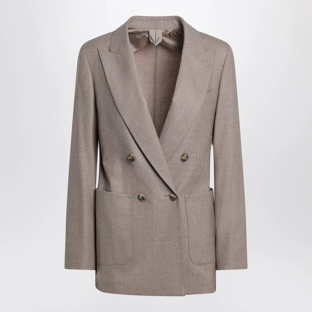 Max Mara - Double-breasted cashmere jacket in dove color Brand Apparel & Accessories > Clothing > Outerwear > Coats & Jackets 38  IT