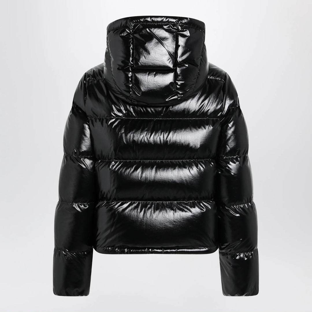 Moncler - Niveole cropped down jacket in glossy nylon black Brand Apparel &amp; Accessories > Clothing > Outerwear > Coats &amp; Jackets
