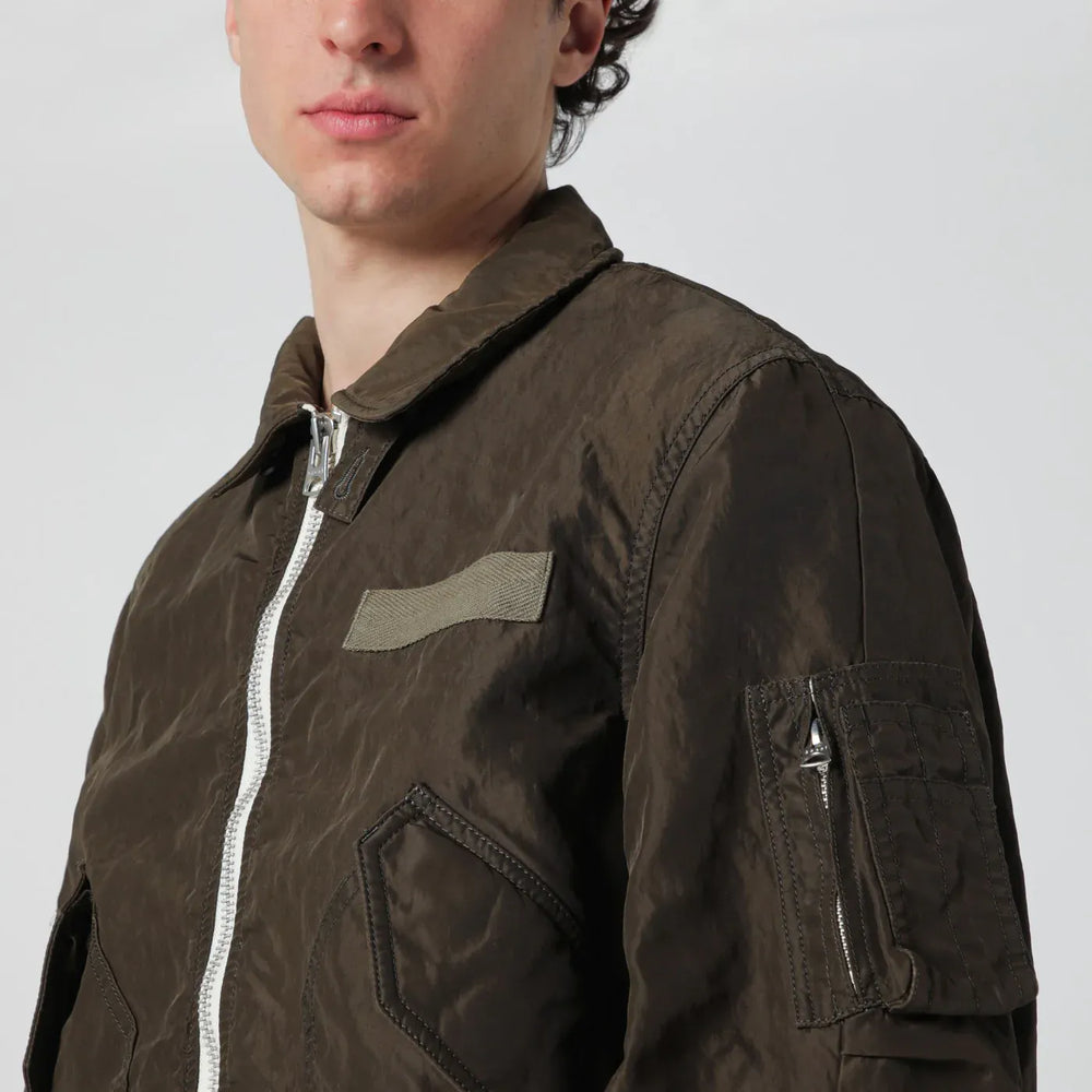 Sacai - Khaki green nylon jacket Brand Apparel & Accessories > Clothing > Outerwear > Coats & Jackets 1