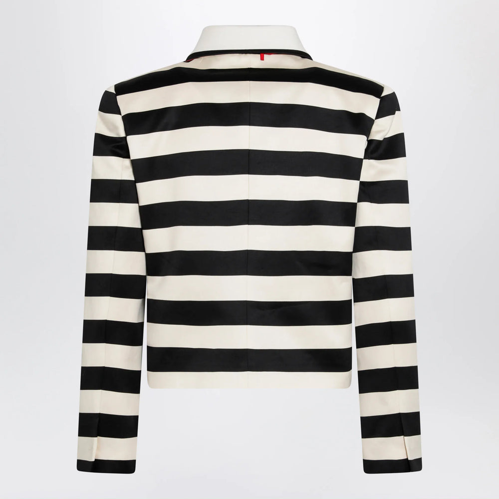 Valentino - Vanilla/black striped jacket with maxi bow Brand Apparel & Accessories > Clothing > Outerwear > Coats & Jackets