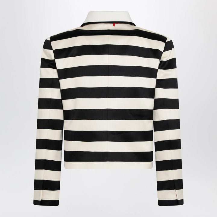 Valentino - Vanilla/black striped jacket with maxi bow Brand Apparel &amp; Accessories > Clothing > Outerwear > Coats &amp; Jackets