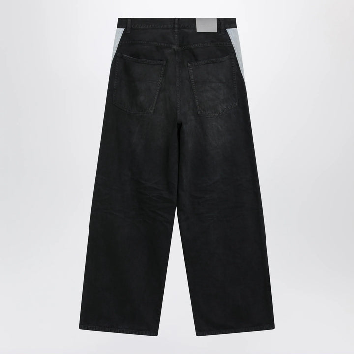 Balenciaga - Denim trousers with dark brown and black trims Brand Apparel &amp; Accessories > Clothing > Pants