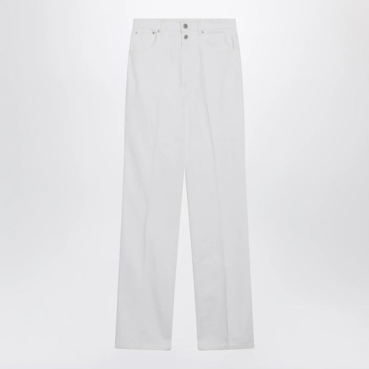 LEMAIRE - High-waisted straight-leg jeans with belt in white denim Brand Apparel &amp; Accessories > Clothing > Pants 36  FR