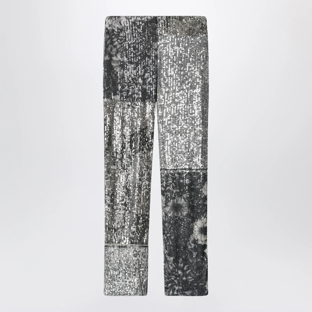 Maison Margiela - Patchwork trousers with floral sequins, multicolor Brand Apparel & Accessories > Clothing > Pants 40  IT