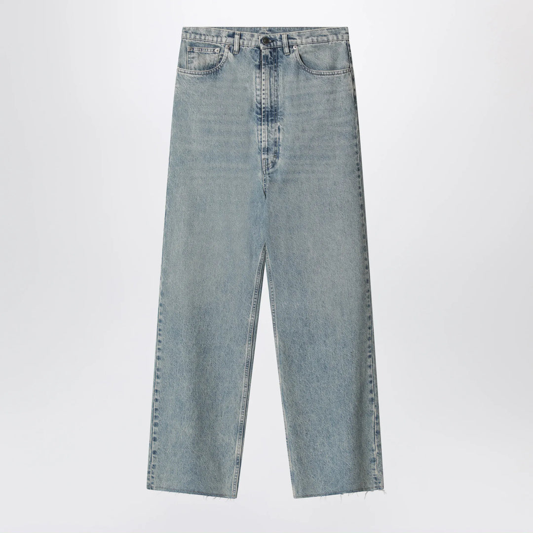 Maison Margiela - Wide-leg jeans in cotton in ice blue Brand Apparel & Accessories > Clothing > Pants 26