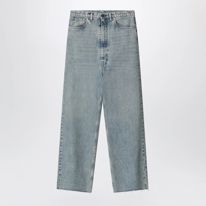 Maison Margiela - Wide-leg jeans in cotton in ice blue Brand Apparel &amp; Accessories > Clothing > Pants 27