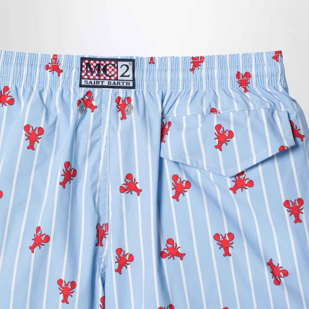 MC2 Saint Barth - Light blue Jean swim shorts with crab print Brand Apparel &amp; Accessories > Clothing > Pants