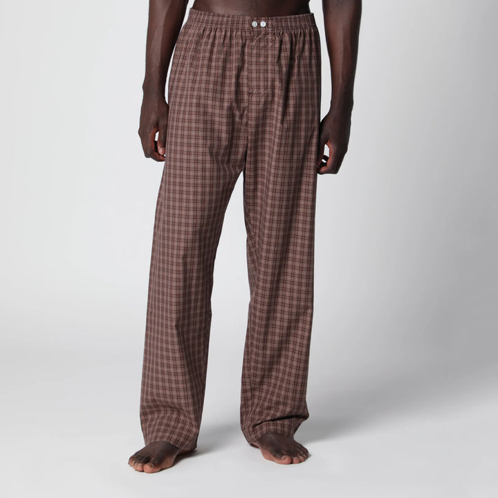 Tekla - Serra-colored cotton pajama pants with check pattern Brand Apparel &amp; Accessories > Clothing > Pants S