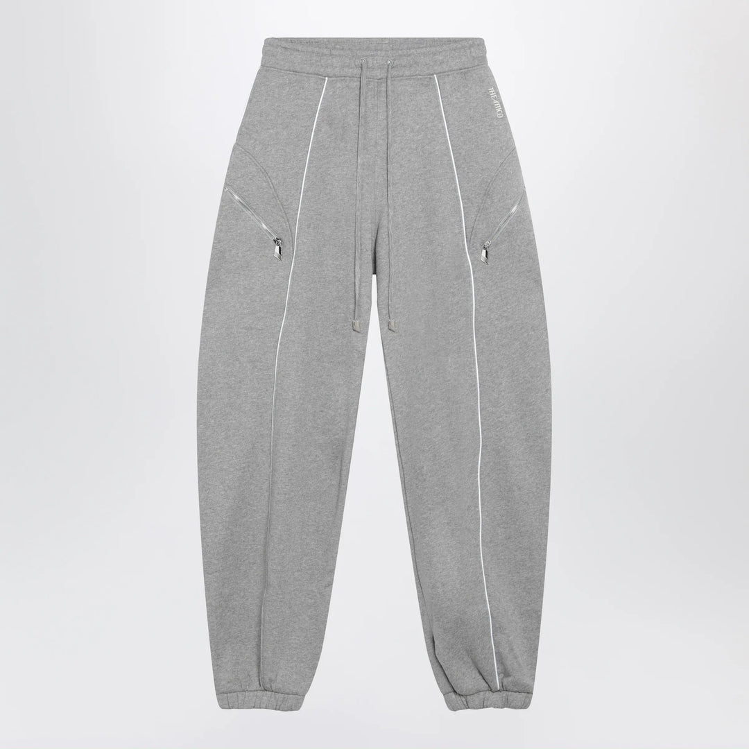 The Attico - Long jogger pants in melange grey cotton jersey Brand Apparel &amp; Accessories > Clothing > Pants 38  IT