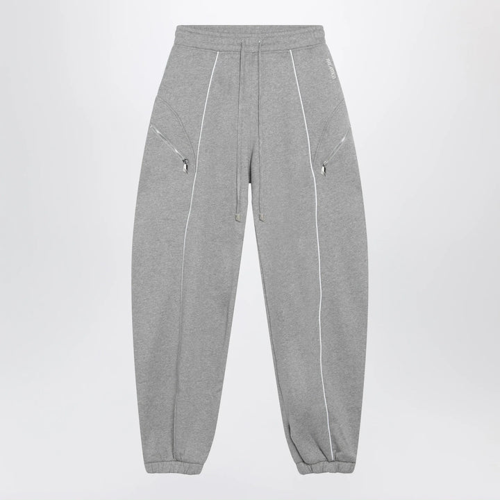 The Attico - Long jogger pants in melange grey cotton jersey Brand Apparel &amp; Accessories > Clothing > Pants 38  IT