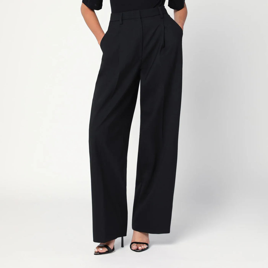 TheLatest - Wide-leg black wool blend trousers Brand Apparel & Accessories > Clothing > Pants 42  IT