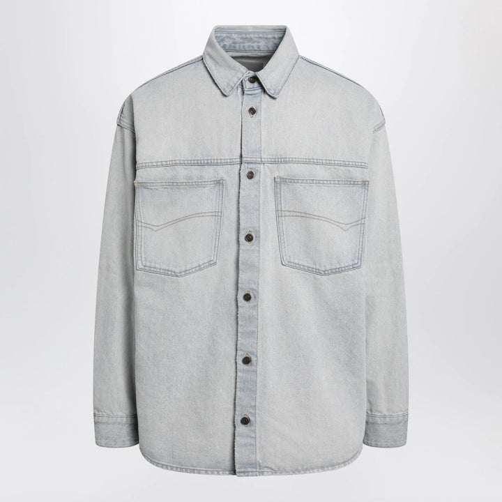 Balenciaga - Light blue cotton denim shirt Brand Apparel &amp; Accessories > Clothing > Shirts &amp; Tops