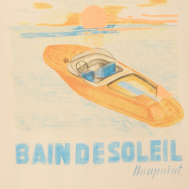 Bonpoint - Thibald écru T-shirt with Bain de Soleil print Brand Apparel &amp; Accessories > Clothing > Shirts &amp; Tops 10Y