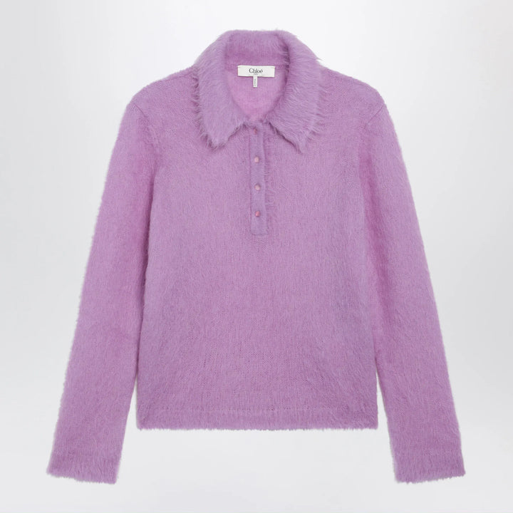 Chloé - Lavender alpaca-blend cardigan Brand Apparel &amp; Accessories > Clothing > Shirts &amp; Tops M