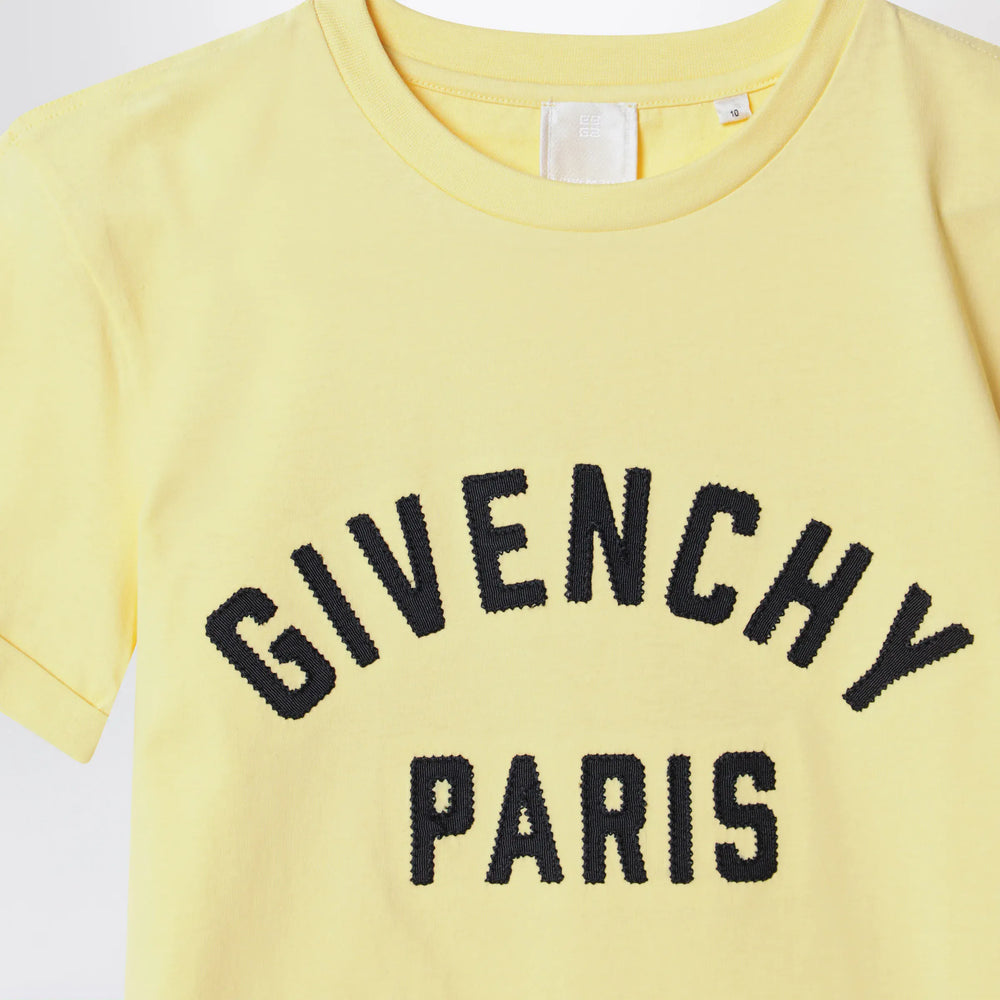Givenchy - Yellow T-shirt with embroidered logo Brand Apparel & Accessories > Clothing > Shirts & Tops