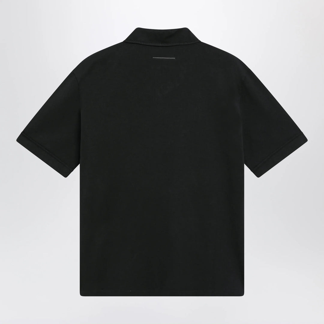 MM6 Maison Margiela - Black cotton polo shirt Brand Apparel &amp; Accessories > Clothing > Shirts &amp; Tops