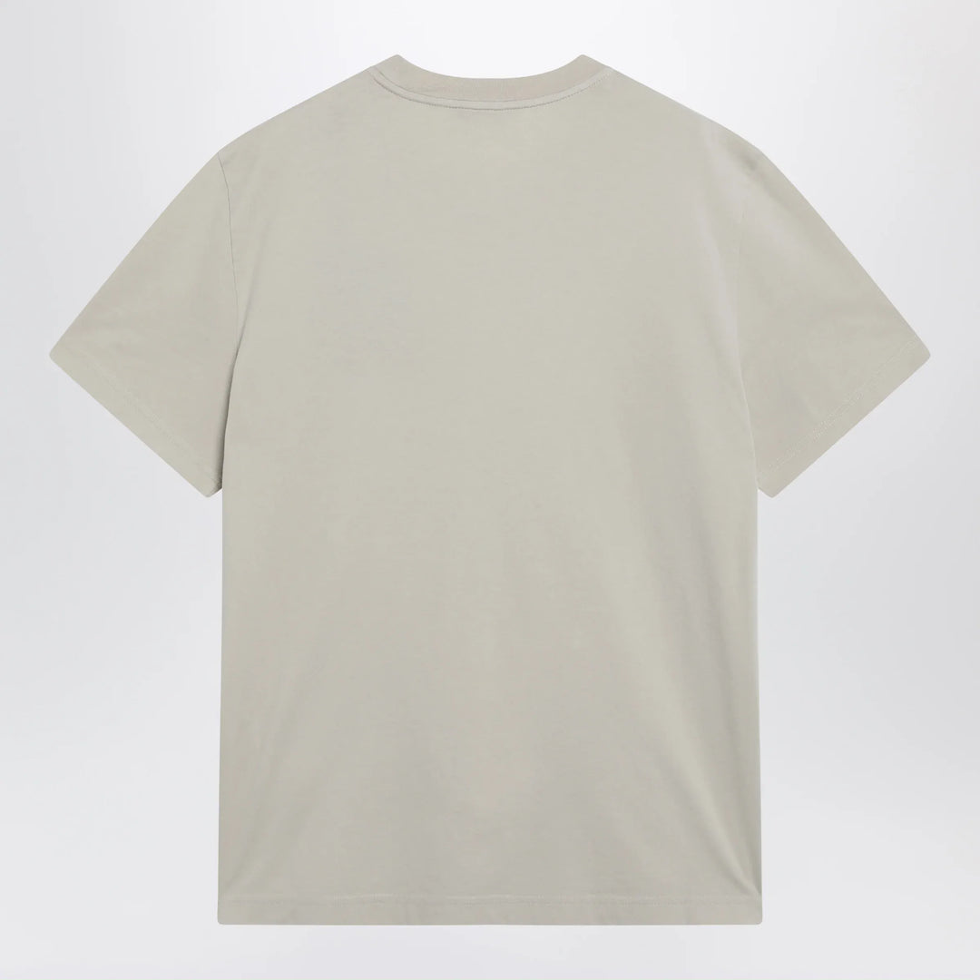 Moncler - Light beige crewneck T-shirt with logo Brand Apparel &amp; Accessories > Clothing > Shirts &amp; Tops