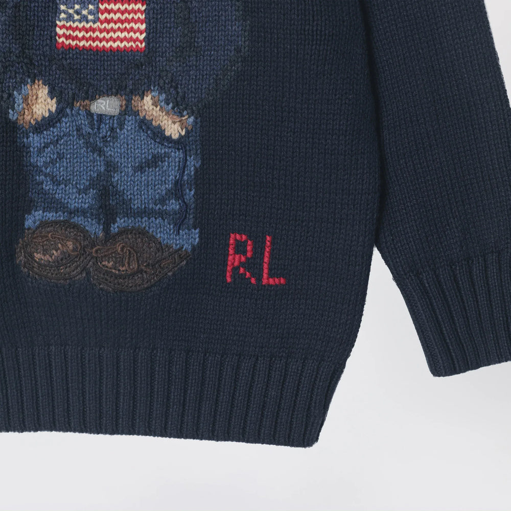 Polo Ralph Lauren - Navy blue Polo Bear cotton sweater Brand Apparel & Accessories > Clothing > Shirts & Tops