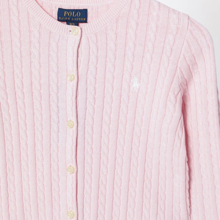 Polo Ralph Lauren - Pink fine cable-knit cotton cardigan Brand Apparel &amp; Accessories > Clothing > Shirts &amp; Tops