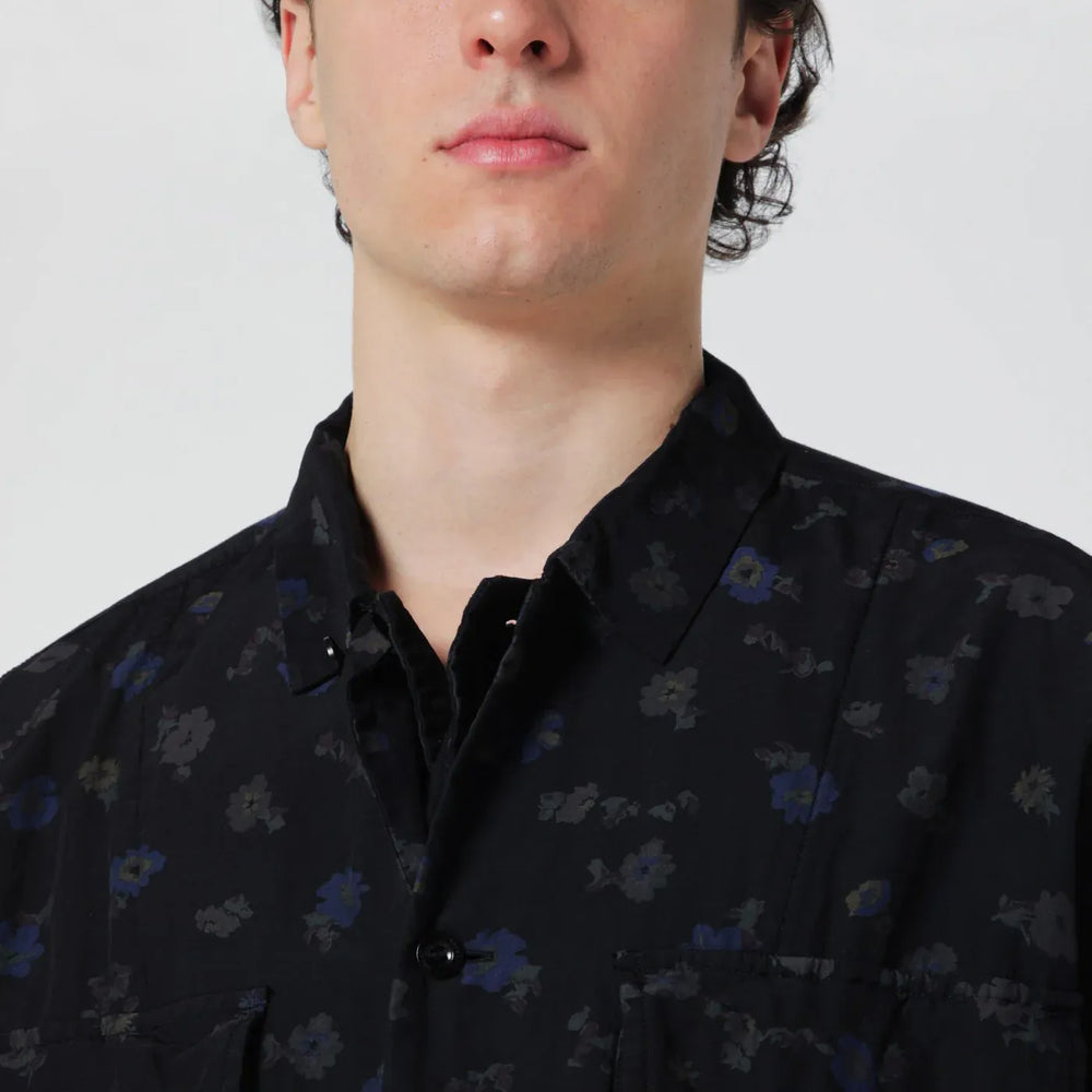 Sacai - Black shirt with floral print Brand Apparel & Accessories > Clothing > Shirts & Tops