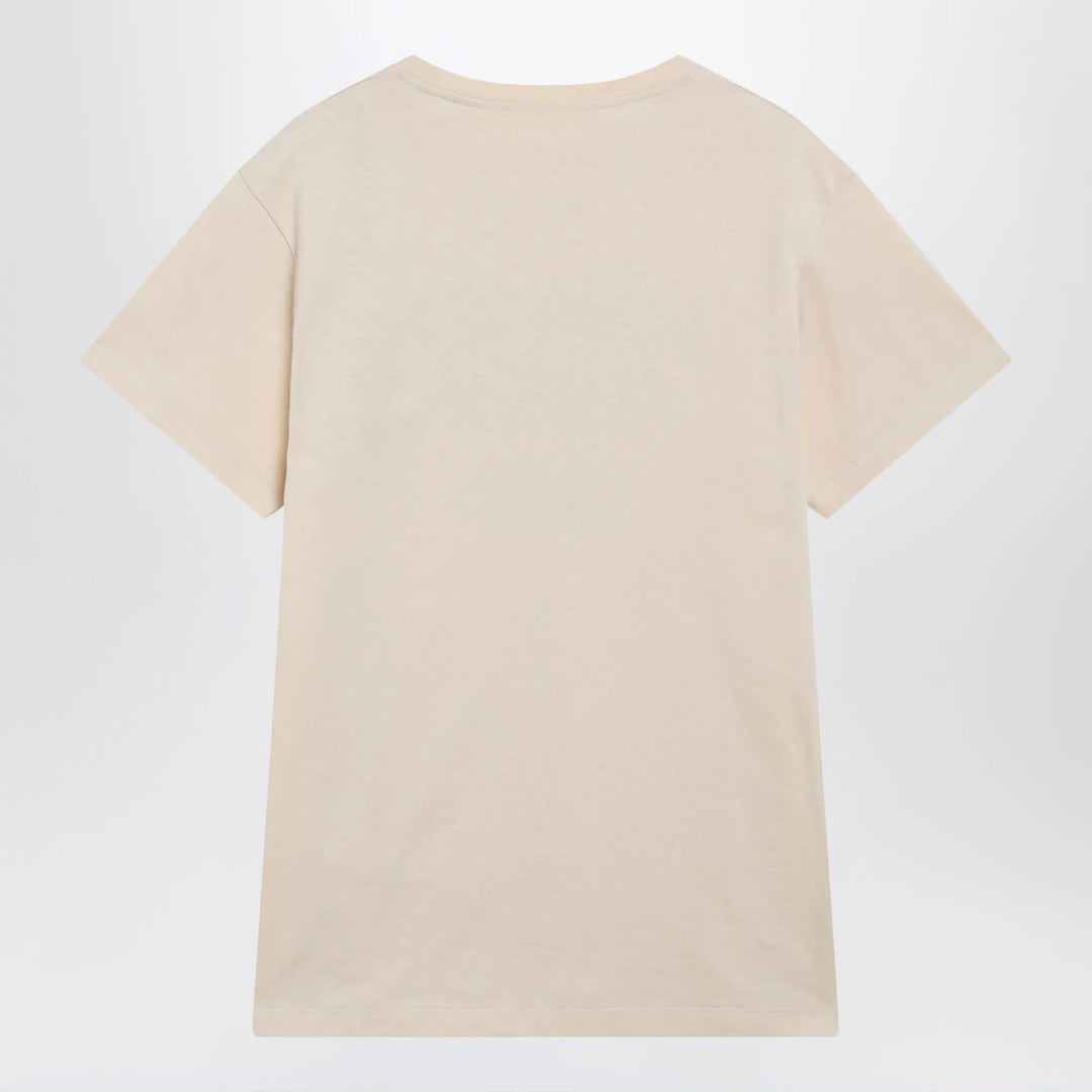 Valentino - Panther Lady cotton jersey T-shirt in birch/black Brand Apparel &amp; Accessories > Clothing > Shirts &amp; Tops