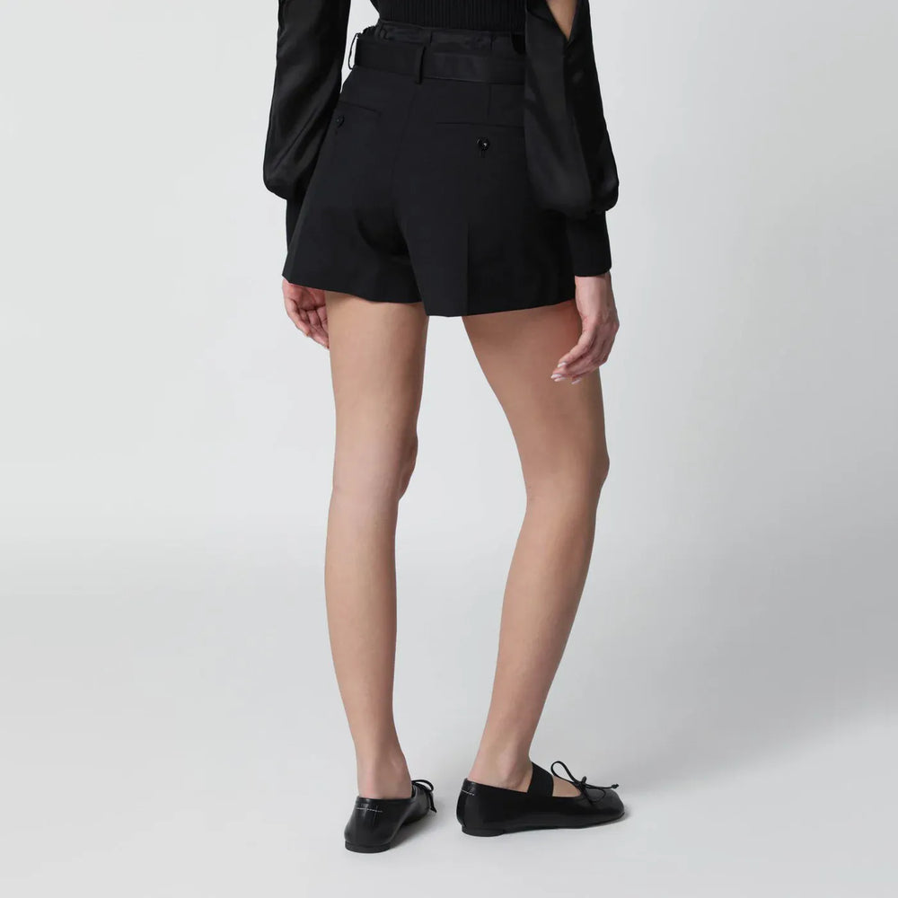 Sacai - Black wool-blend Shorts Brand Apparel & Accessories > Clothing > Shorts 2