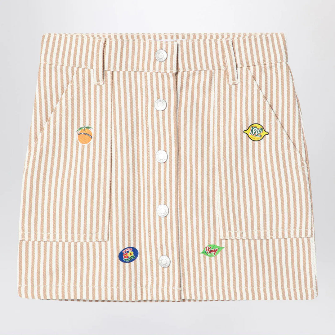 KENZO - White/sand striped mini skirt Brand Apparel &amp; Accessories > Clothing > Skirts 6Y