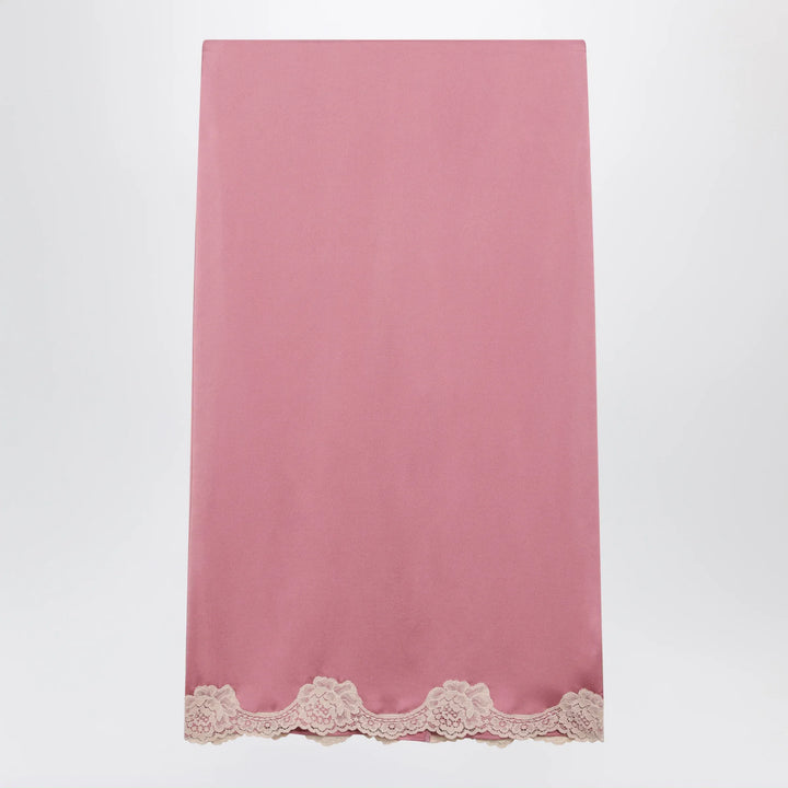 Valentino - Pink cady midi skirt with lace details Brand Apparel &amp; Accessories > Clothing > Skirts 38  IT