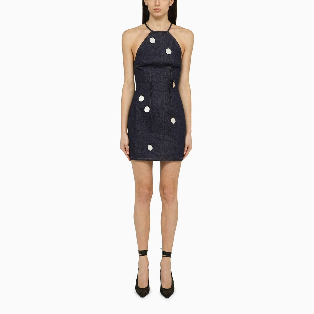 Apparel &amp; Accessories 6 UK David Koma - Blue denim mini dress with mirrors Brand