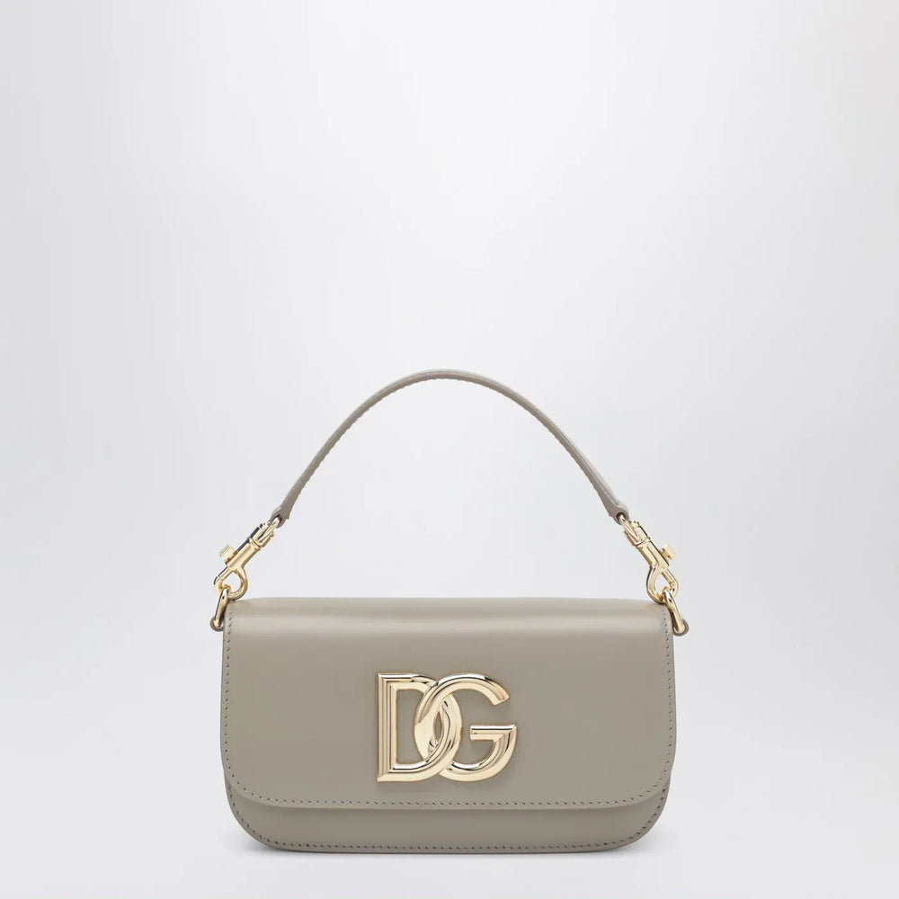 Dolce&Gabbana - 3.5 leather shoulder bag in taupe Brand Apparel & Accessories TU