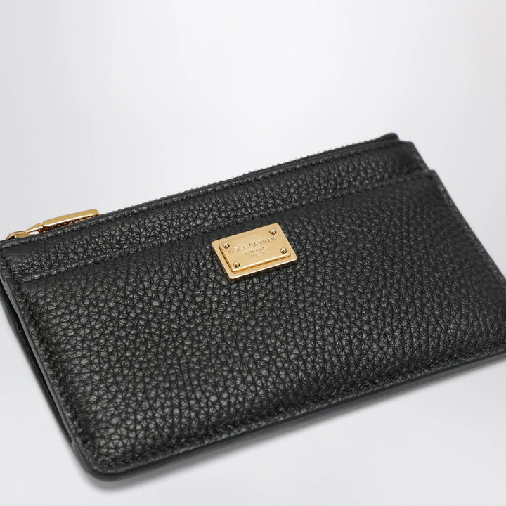 Dolce&amp;Gabbana - Black Dauphine Calf Leather Card Holder Brand Apparel &amp; Accessories U