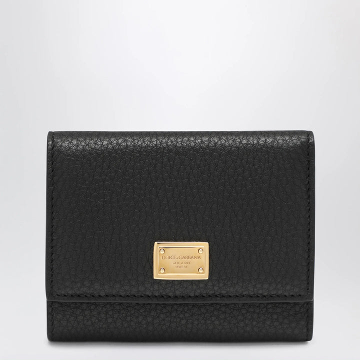 Dolce&amp;Gabbana - Black Dauphine Calf Leather Wallet Brand Apparel &amp; Accessories U