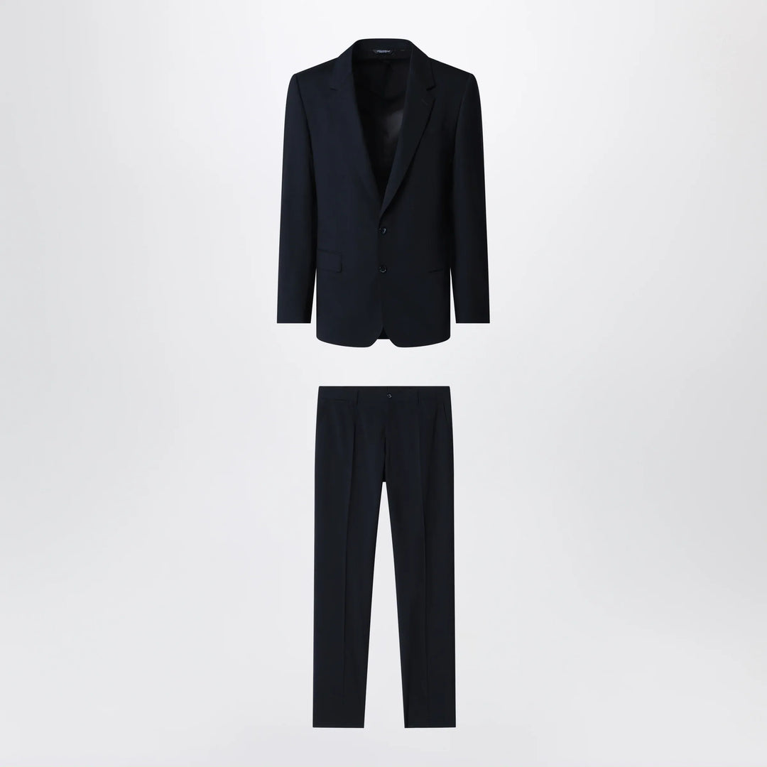 Dolce&amp;Gabbana - Blue stretch wool single-breasted suit Brand Apparel &amp; Accessories 46 IT