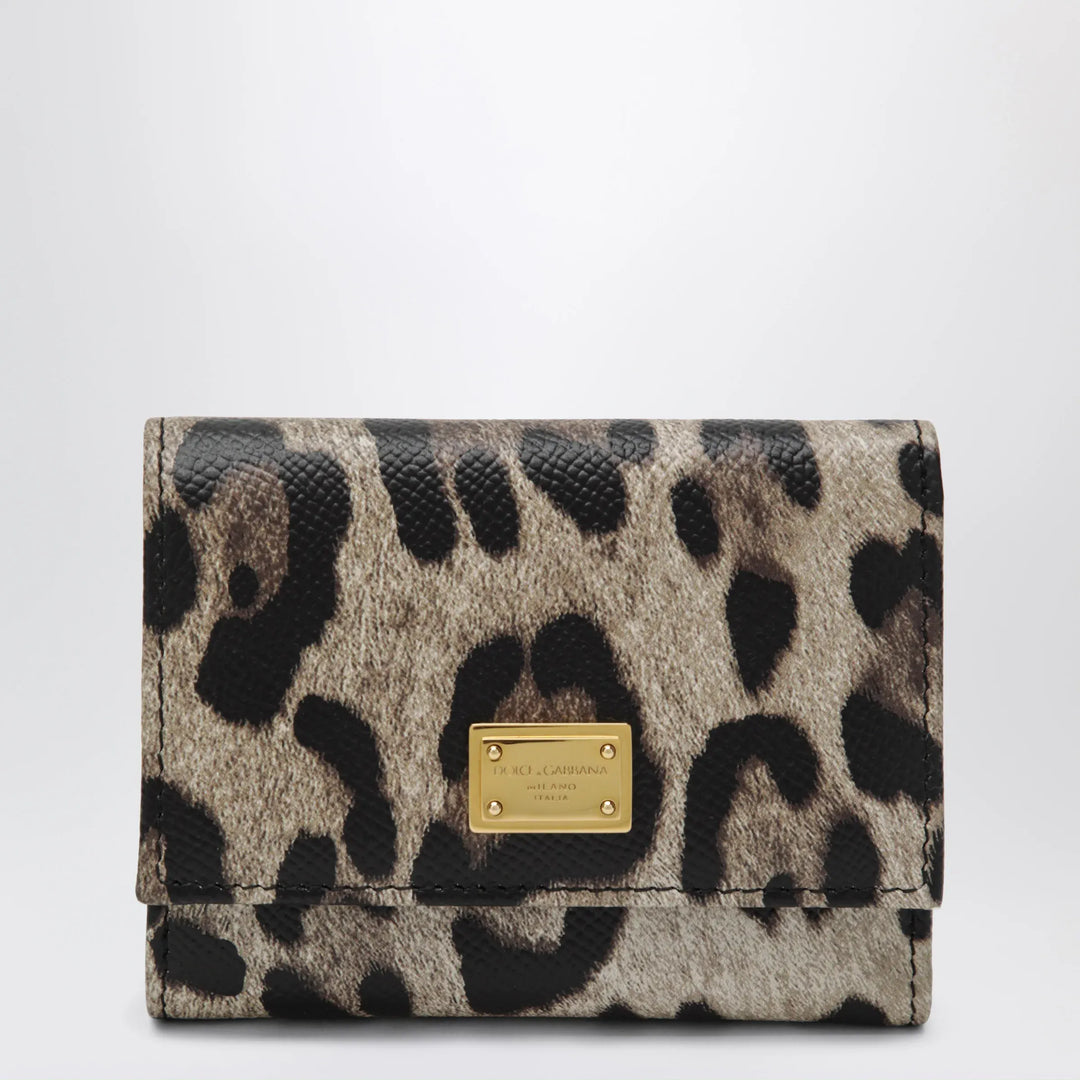 Dolce&Gabbana - Dauphine calfskin wallet with leopard print Brand Apparel & Accessories TU